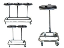 Müllsackständer mit Deckel und 4 Rollen | 1 - 2 - 3 Fach | Metall Müllsackhalter