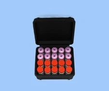 3ml 20 Vial Small Storage Case ~ Black w/ Hexagon Hologram Design