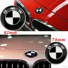 2pcs Hood 82mmrear 74mm Trunk Fits For Bmw Badge Emblem Logo White Black Us
