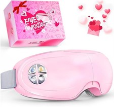 Eye Massager with Heat, Gift for Women Valentines , Eye Mask White Noise Pink