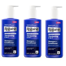3 Pack Men's Rogaine Hair Thickening 2 in 1 Shampoo  Conditioner, 8.4 fl. oz