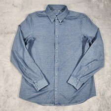 Lululemon Commission Shirt Mens Chambray Button Down Blue Long Sleeve Casual