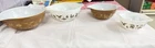 Vintage Pyrex Early American Cinderella Nesting Mixing Bowls 441 - 444 Set Of 4