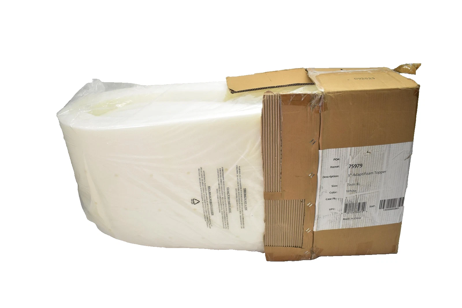 3 Inch AdaptiFoam Topper Twin XL Mattress Pad White Bed Foam Support New Sealed