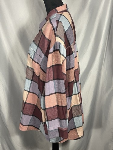 Madewell Flannel Button Down Oversized Shirt Side Pockets Plaid Plus Sz 3X NWOT - Picture 4 of 10