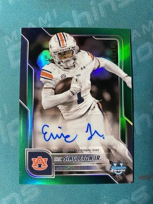 2025 Bowman Chrome U Football - ERIC SINGLETON JR. Auto #/99 Green Refractor