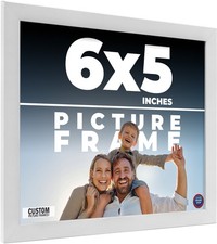 6x5 Frame White Wood Picture Photo Frame with UV Acrylic and Acid Free Backing