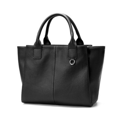 Black Leather Tote Bag for Women Medium, Womens Designer Satchel Handbags Cro...