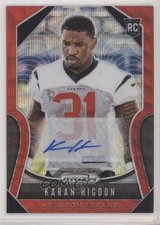 2019 Panini Prizm Rookies Red Wave Prizm Auto 80/149 Karan Higdon #333 Auto ow1