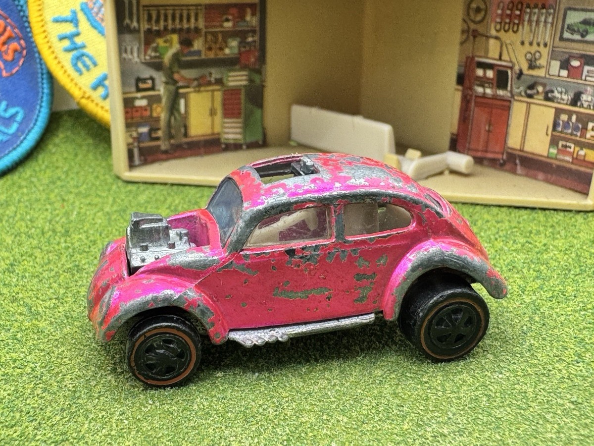 1968 Hot Wheels Redline Custom Volkswagen Hot Pink White Int