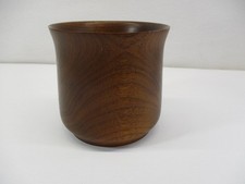 Hand Carved Turned Hardwood Wood Bowl Lansing MI Art Gallery Sticker Marks