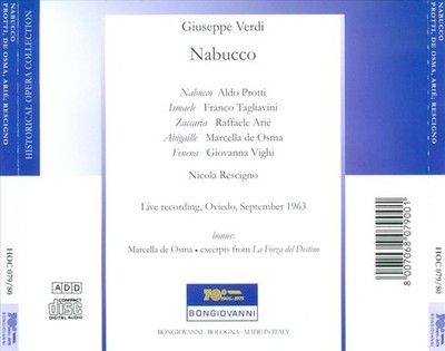 ALDO PROTTI / MARCELLA DE OSMA / NICOLA RESCIGNO VERDI: NABUCCO NEW CD