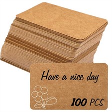 Nettbe 100pcs 3.54"x2" Blank Kraft Paper Business 3.54 x 2 inches, Brown