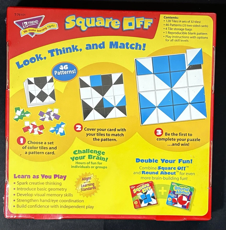 Trend Enterprise Square Off Puzzle Pattern Game All Skill Levels New Sealed - Image 3 of 3