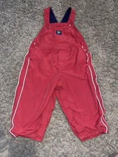 Baby Osh Kosh B  gosh Overalls Size 24 Month Boy Red Bib Vestbak Snap Legs Vintag