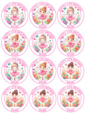 Edible, Ballerina Cupcake Toppers, Personalised with name and age, ballet, dance