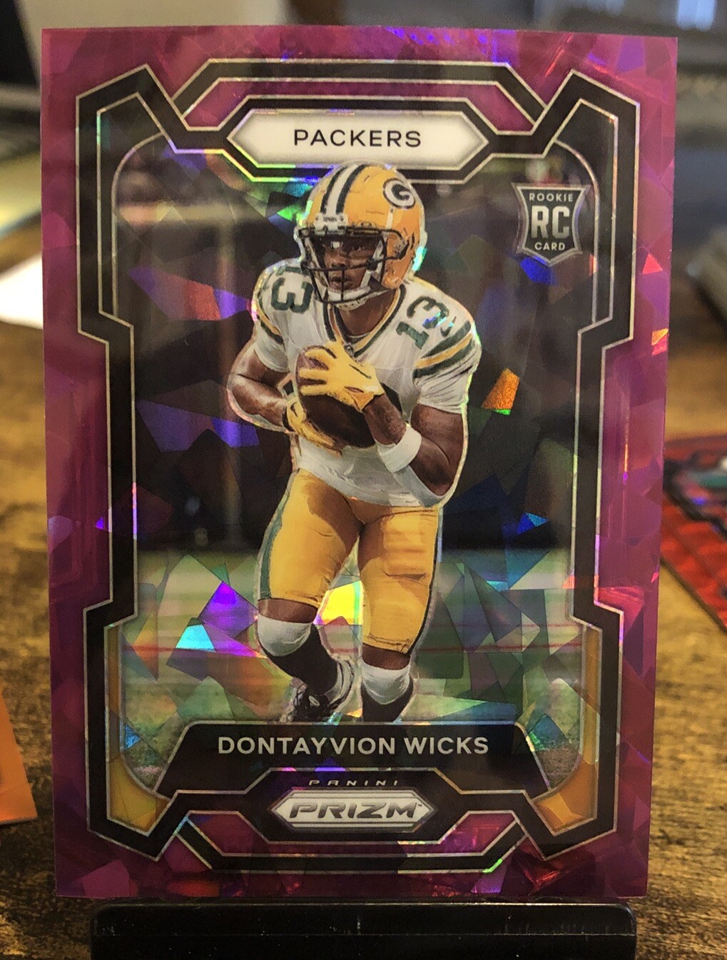 2023 Panini Prizm #333 Dontayvion Wicks RC Purple Ice Prizm /225 Packers Mint +
