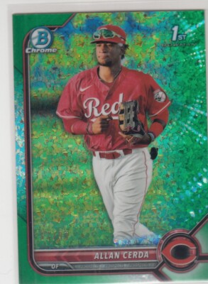 2022 Bowman Chrome Prospect Green Mini-Diamonds Refractor /99 ALLAN CERDA Reds