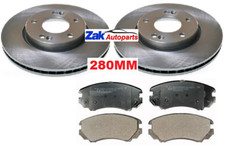 FOR HYUNDAI TUCSON (2004-2010) TWO FRONT BRAKE DISCS AND PADS SET NEW (280MM)