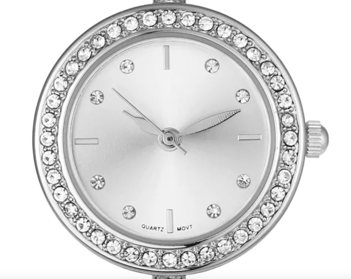 NEW CHARTER CLUB SILVER-TONE CRYSTAL FLOWER LADIES BRACELET  display picture 1