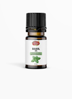 Nature's Basket Basil Essential Oil for Skin, Hair Care, Stress Relief - 15 ML