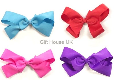 Thin Bow Ribbon Bright Hair Clips Wedding Ladies Girls Bows Party