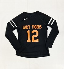 Nike Lady Tigers Club Ace Long Sleeve Jersey Girl's XL/#19 Black Orange