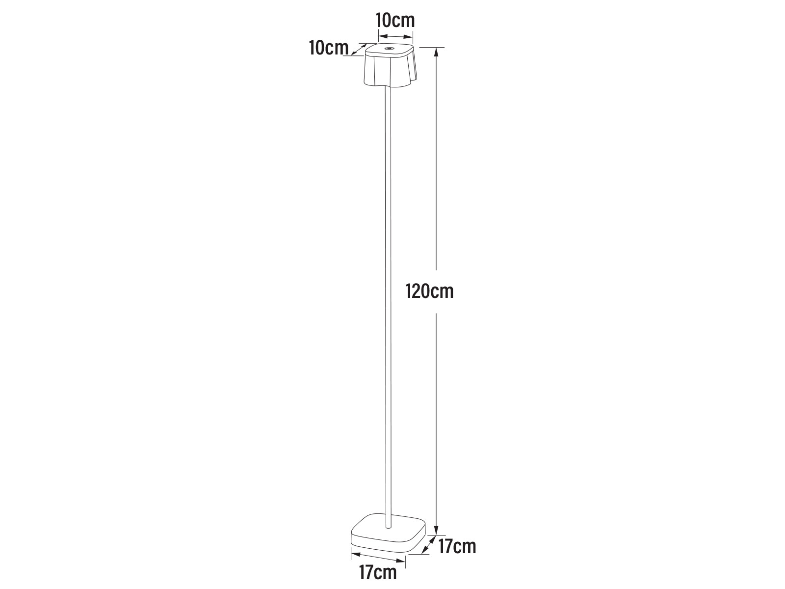 Lampada da terra moderna a batteria LED stretta dimmerabile senza fili alimentata a batteria per esterno foto 4
