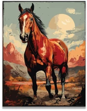 Horse Poster Art for Bedroom Horse Prints Wall Decor 11x14 Inches (Unframed)