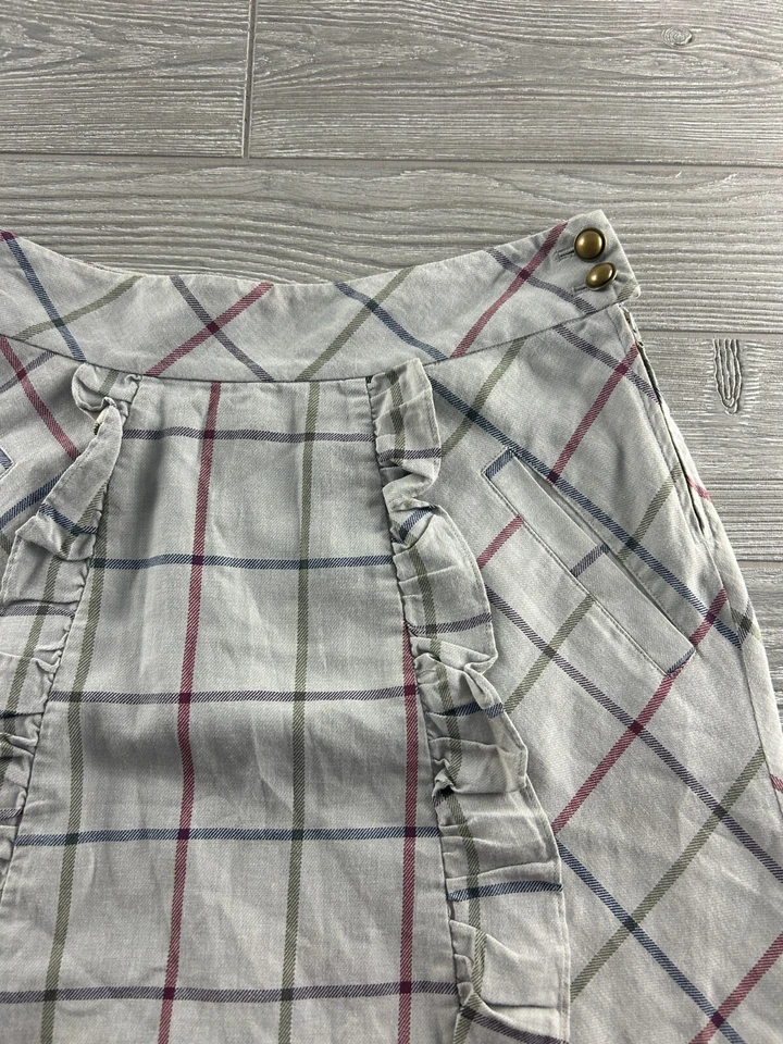 Falda Edme & Esyllte Mujer 6 Gris Cuadros Volantes Borde Bolsillos Boho Forrada Foto 2 de 4
