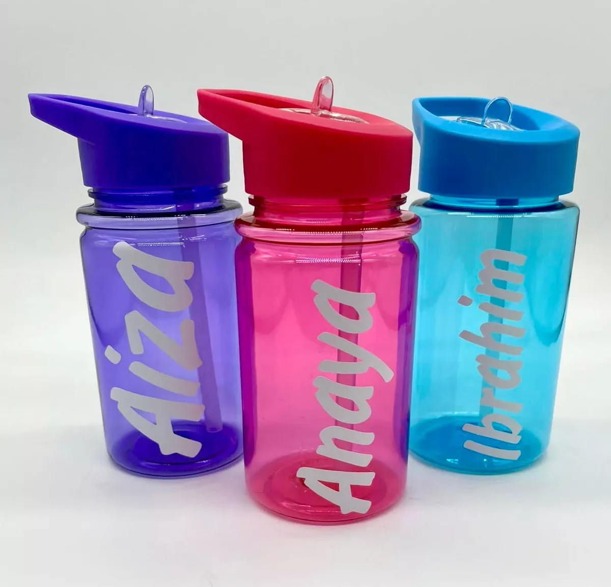 Personalised Kids Mini Water Bottle Love Clear Reusable Clear