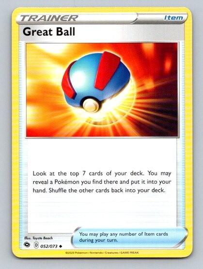 2020 Pokemon Card Champions Path Great Ball 52/73
