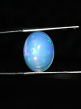 Opal oval gemstone loose cabochon blue fire Ethiopian fire Opal 3.50 Cts.