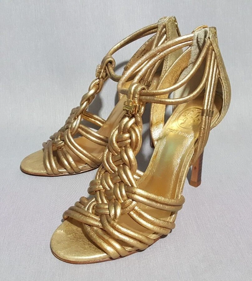 Tory burch gold pumps sale