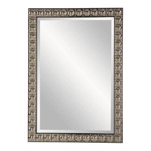 Uttermost Silvio Contemporary Iron Metal/Ceramic Vanity Mirror in Antique Silver - Picture 1 of 6