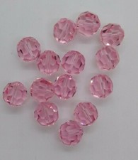 6pc Swarovski Crystal Light Rose 11mm Faceted Round 5000 Beads; Large; Pink