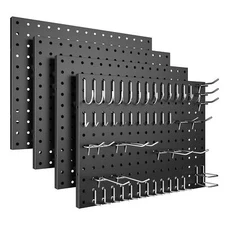 Peg Board, 4 Pack Metal Pegboard Panels White & Black Pegboards Wall Organizer w
