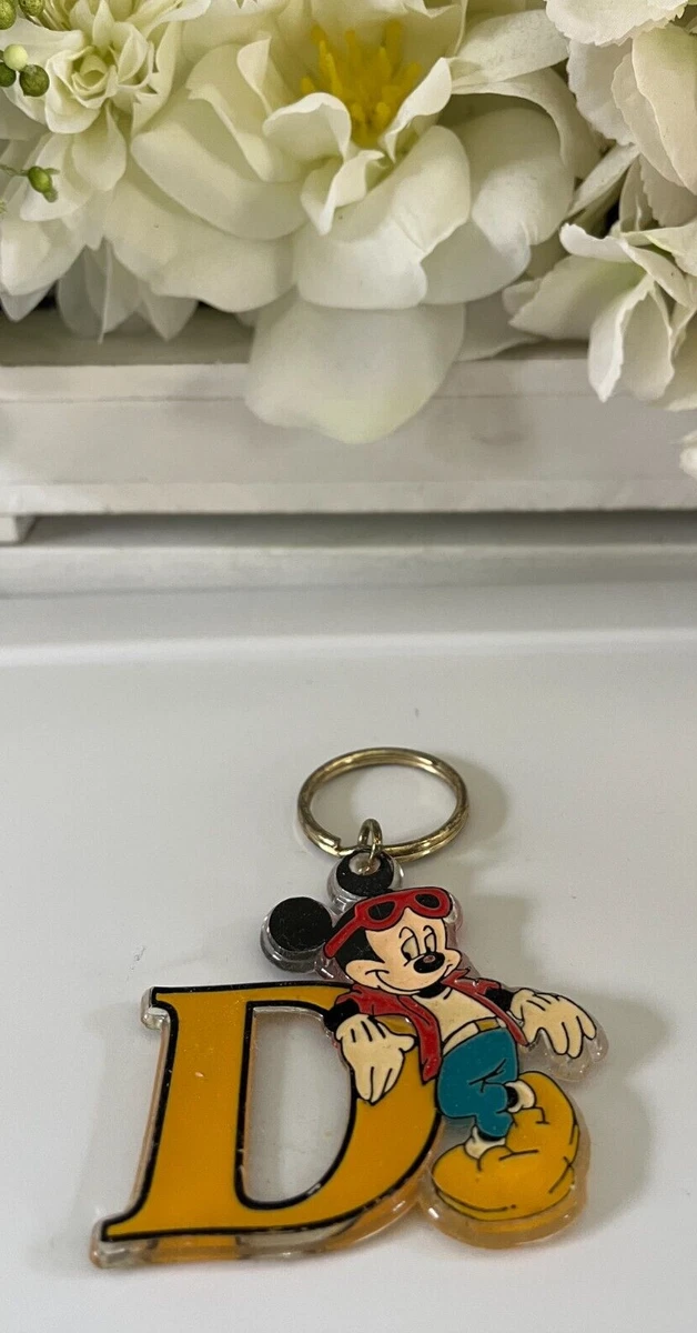 Authentic Vintage Disney Mickey Mouse Letter D Keychain Key Ring