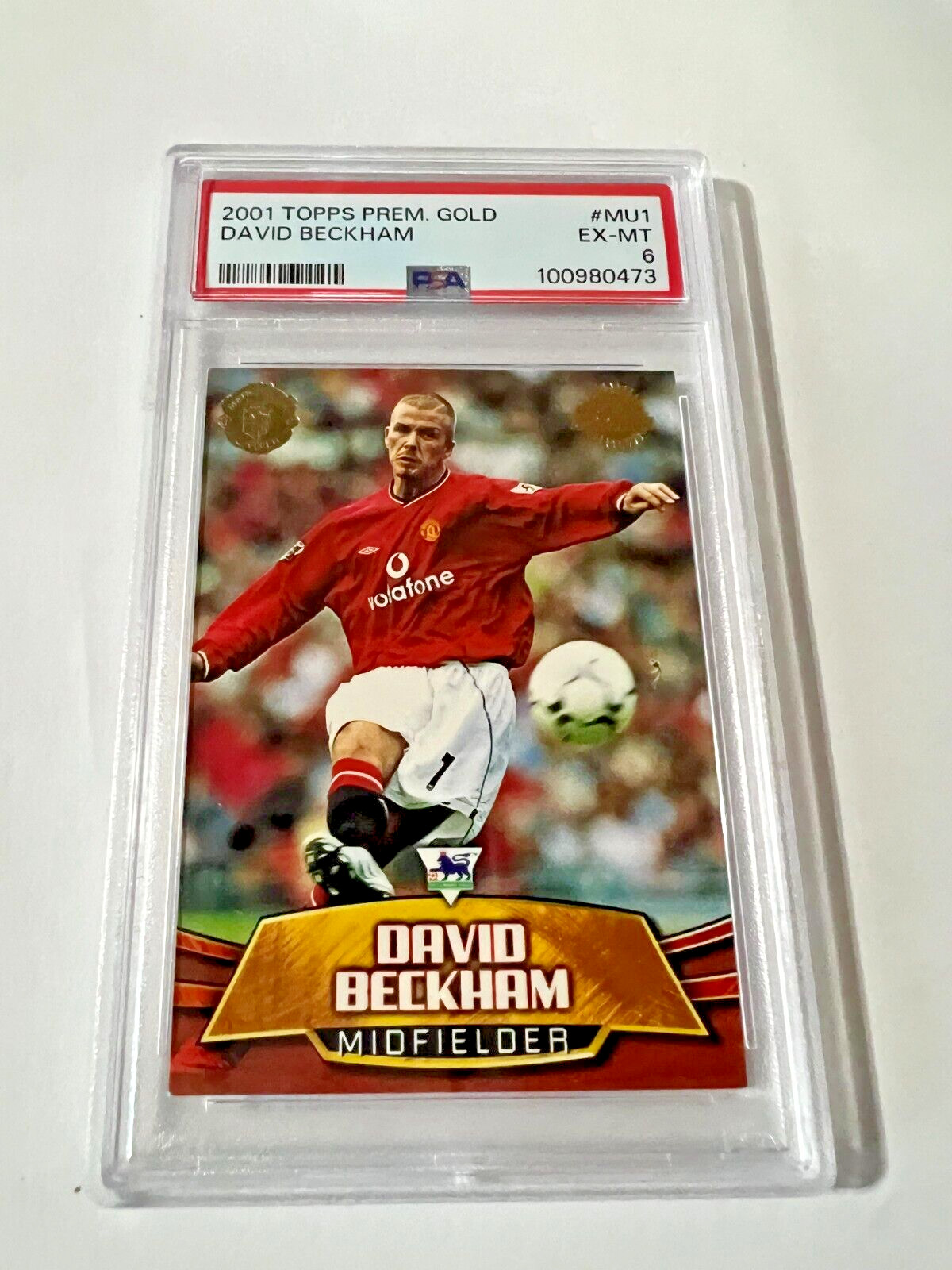 2001 Topps Premier Gold Manchester United #MU1 David Beckham PSA 6 view 11