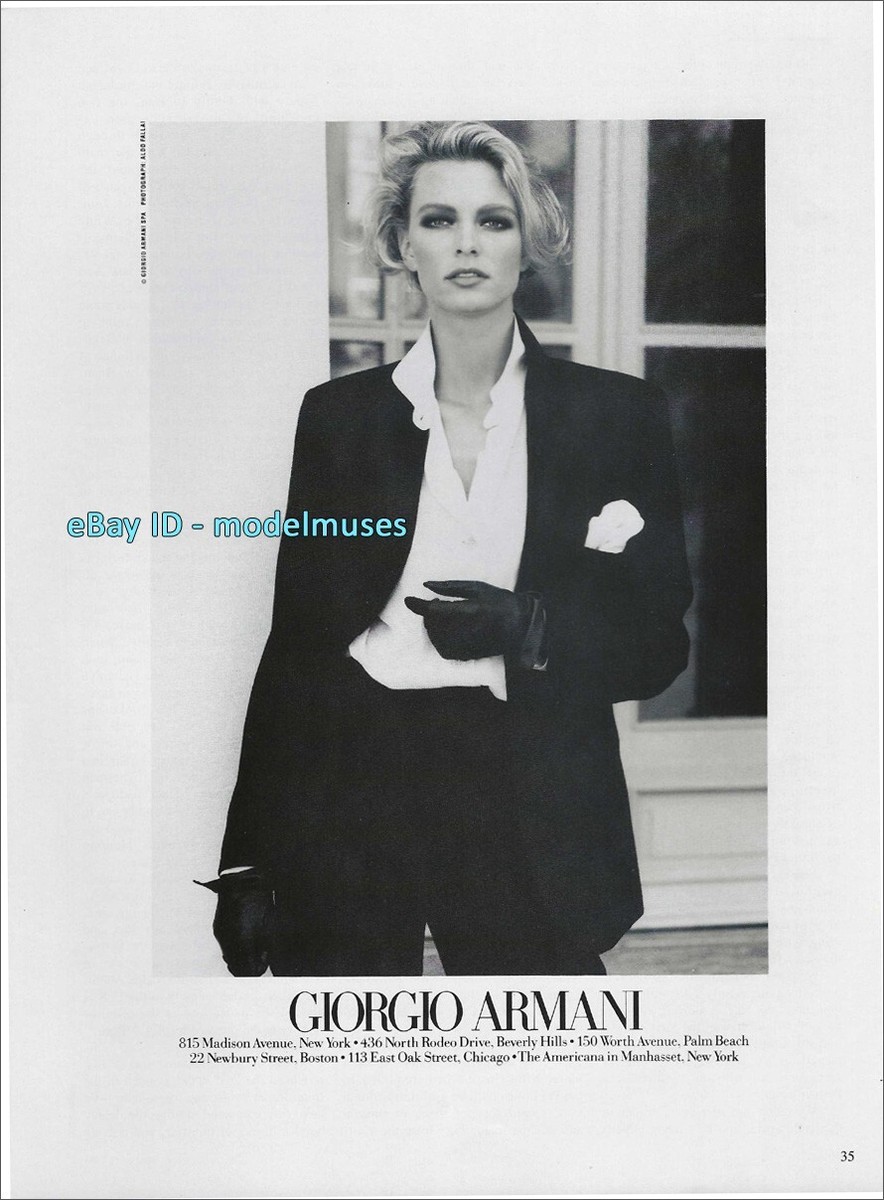 vintage GIORGIO ARMANI 1-Page Magazine PRINT AD 1991 JOHANNA
