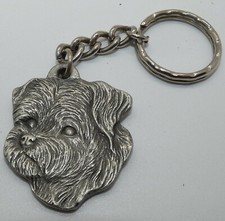 Llavero de peltre vintage 1984 "I LOVE MY PEKE-A-POO" PESADO y DETALLADO lindo perro