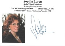 Sophia Loren Autogramm signed 10x15 cm Karteikarte