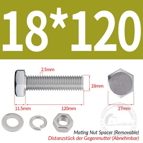 Set viti esagonali M2 - M24 acciaio inox A2 DIN 933 con rondelle dado - Foto 198 di 251