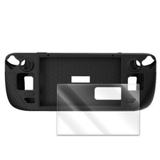 Premium Clear Tempered Glass Screen Protector Silicone Case f Steam Deck Console