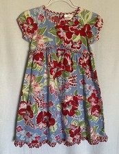Hanna Andersson Dress Girls 10 140 Blue Floral Print Cotton