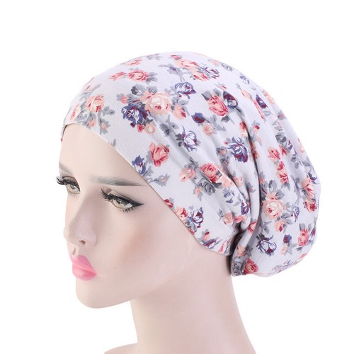 Women Muslim Stretch Turban Hat Chemo Cap Hair Loss Head Cover Indian Beanie Cap - Picture 26 of 44