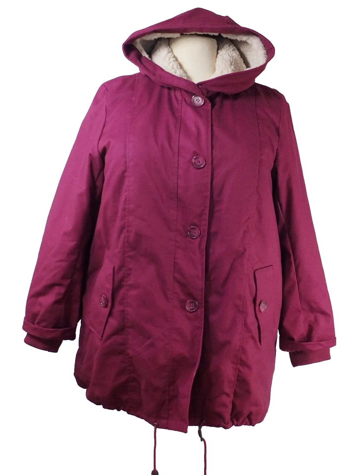 NUEVO Abrigo Chaqueta Mujer Within Mulberry Talla Grande 22W Beréber Forrado en Vellón Capucha Foto 4 de 4