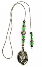 BOOK THONG / BOOKMARK - FROG & SNAKE w/Green Crystals - NEW! Nature