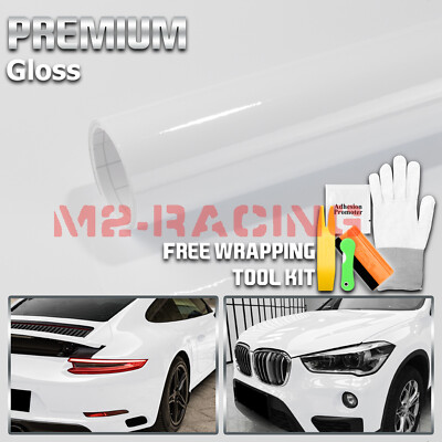 Gloss White Glossy Vinyl Car Wrap Sticker Decal Sheet Film DIY Bubble Free