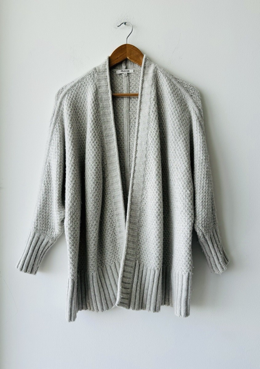 Madewell Whitley Open Cardigan Sweater Gray Alpaca Wool Oversized Women’s XS
